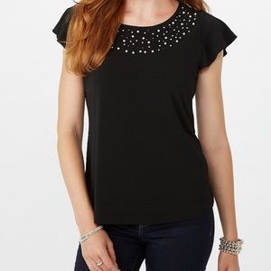 Studded Pearl Crepe Top